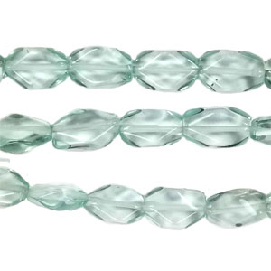 AQUAMARINE QUARTZ (GLASS) CUTTING NUGGET 8X14MM